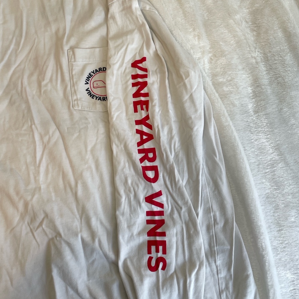 White Vineyard Vines Men's Medium Long Sleeve Shirt - Picture 4 of 7